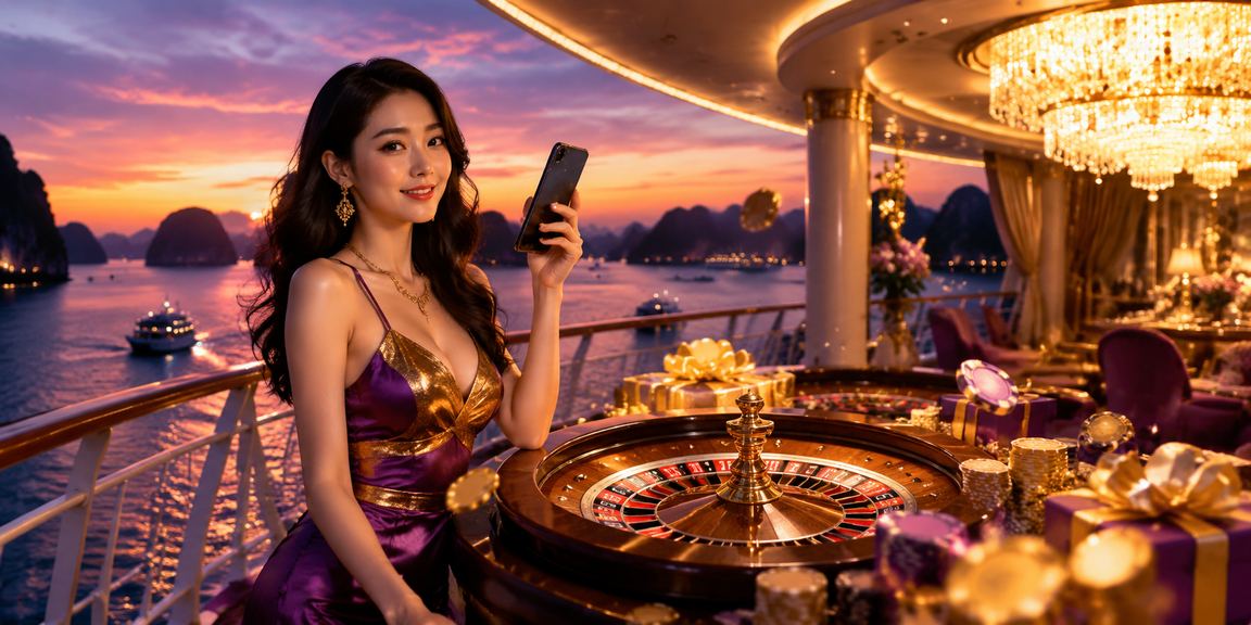 Người chơi tại vịnh Hạ Long thưởng thức trò chơi roulette và jackpot trực tuyến trên điện thoại