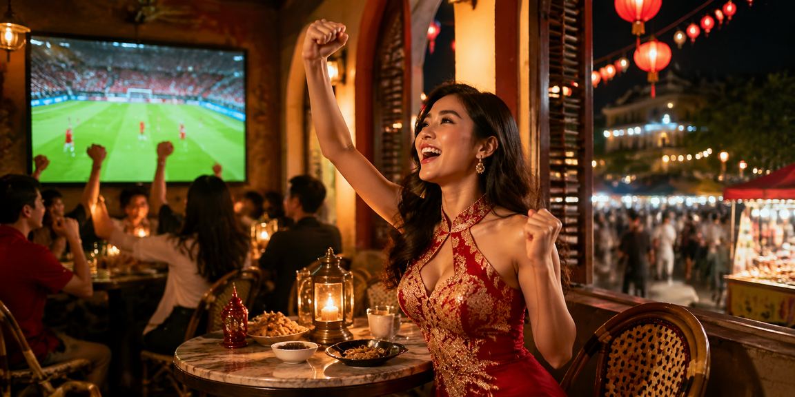 Khung cảnh Phú Quốc buổi sáng, người dùng Việt Nam xem game trên điện thoại bên ly cà phê